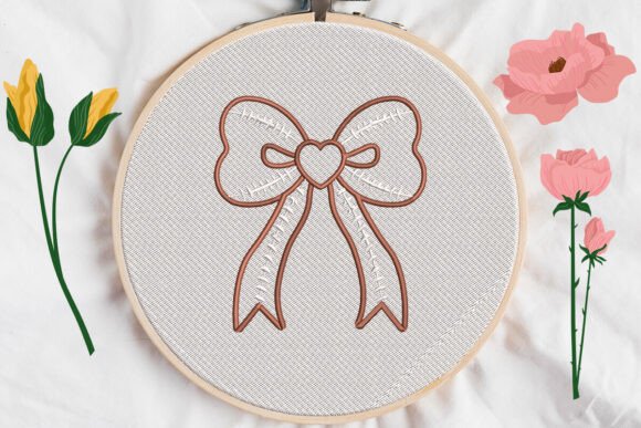 Bow7: A Festive Embroidery Design for Handmade Gifts