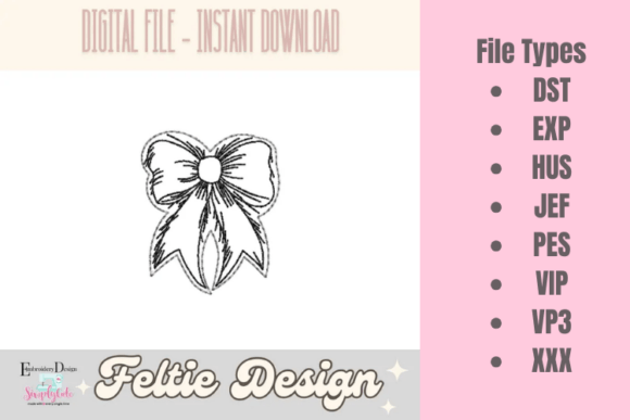 Coquette Bow ITH Feltie Review for Etsy Sellers