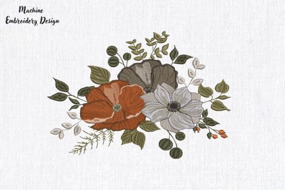 Fall Flowers Poppies and Leaves Embroidery Review