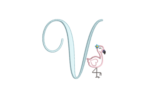 Flamingo Alphabet V Embroidery Design Review