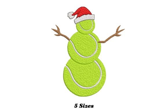 Funny Tennis Balls Snowman Christmas Embroidery