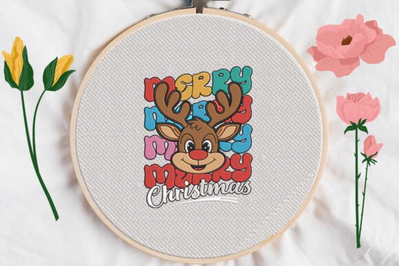 Merry Christmas Funny Reindeer Embroidery Review