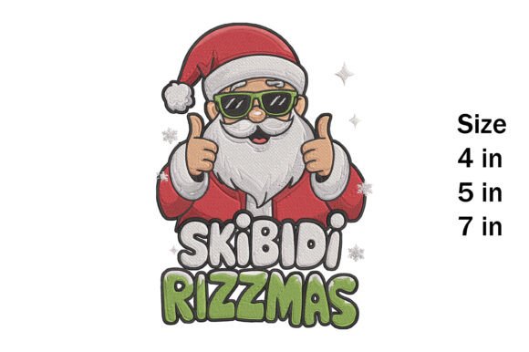 Skibidi Rizzmas Claus Funny Embroidery Design Review